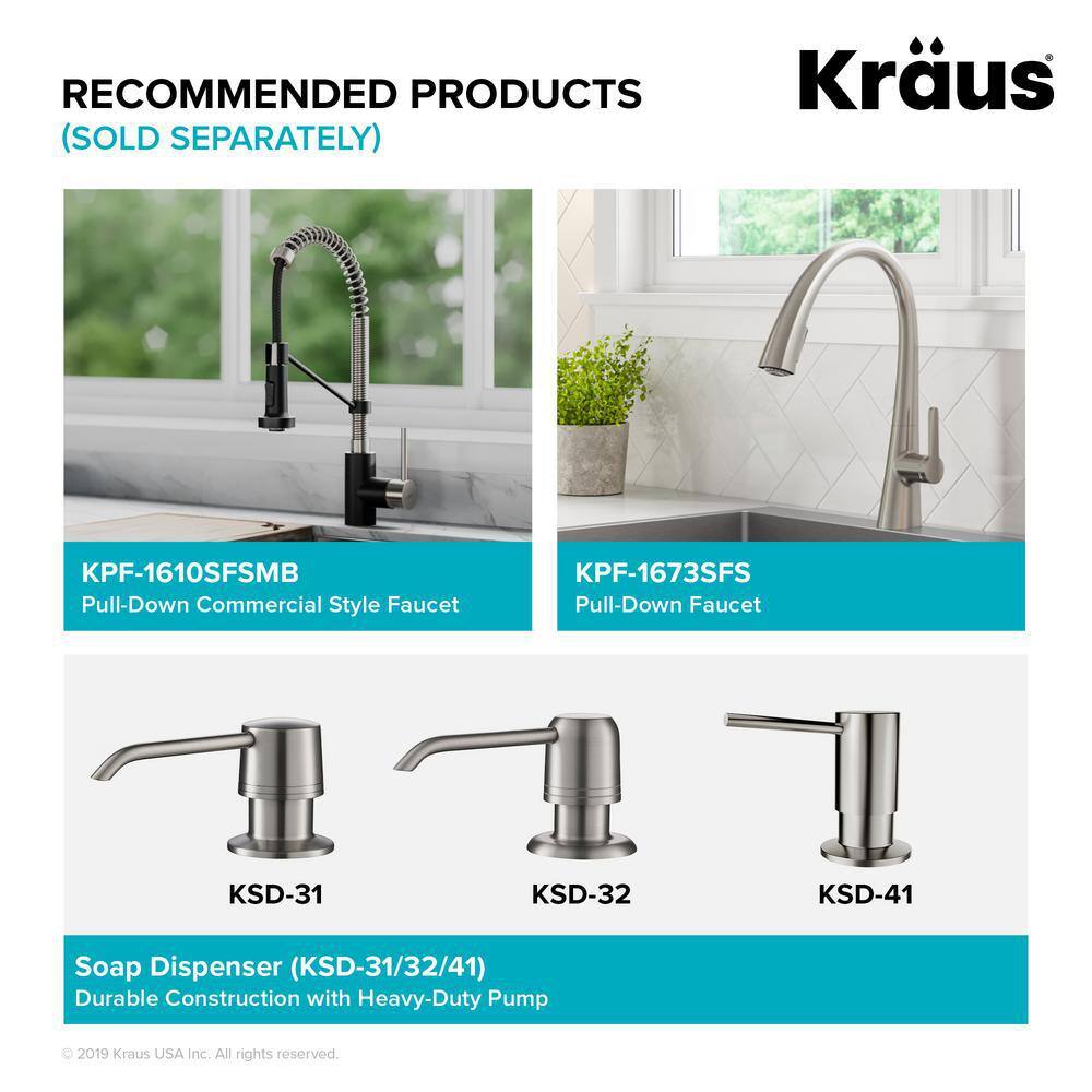 KRAUS Kore Workstation Undermount Stainless Steel 23 in. Single Bowl Kitchen Sink wIntegrated Ledge and Accessories KWU111-23