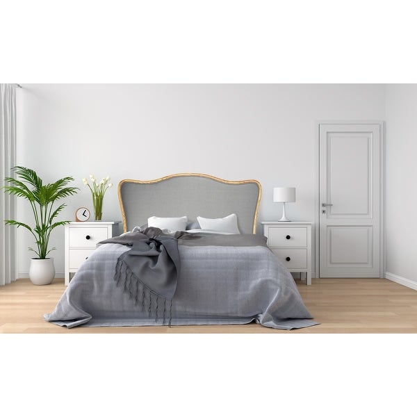 Oak and Linen Headboard - - 34802402