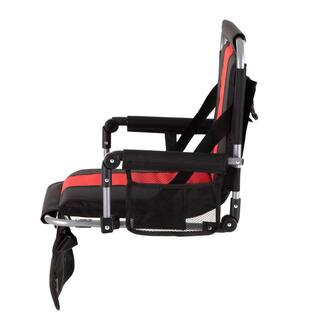 PHI VILLA Portable Stadium Seat Padded Chair with Armrests Black Red THD-E01CC060100605