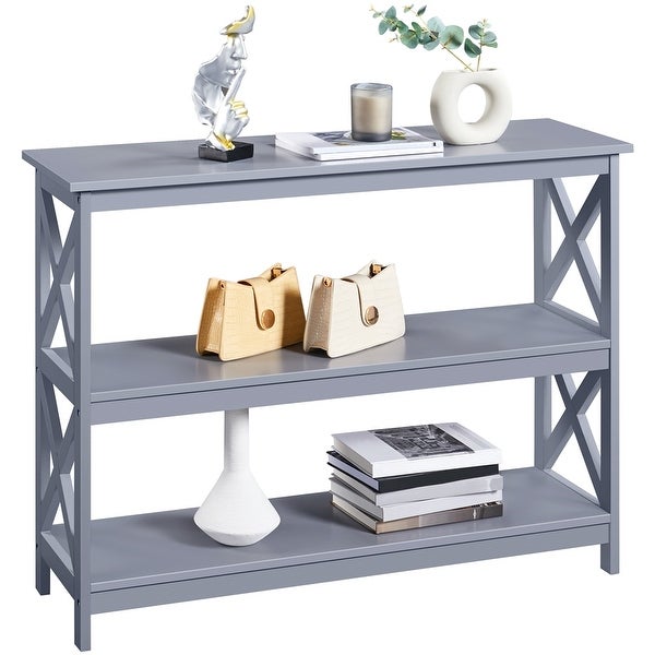 Yaheetech X-Design 3 Tiers Wooden Entryway Console Table