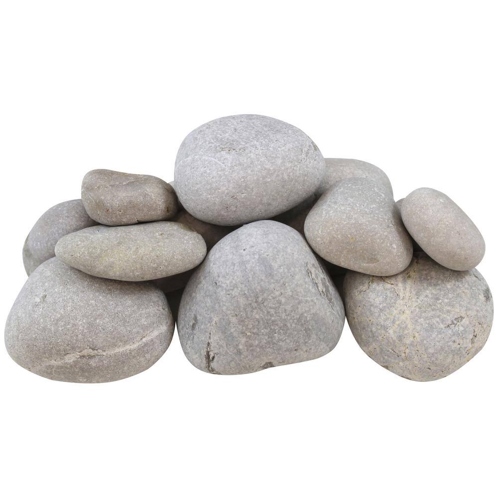 Rain Forest 0.25 cu. ft. 1 in. x 3 in. Light Grey and Tan Beach Pebbles RFGTMXP3-20