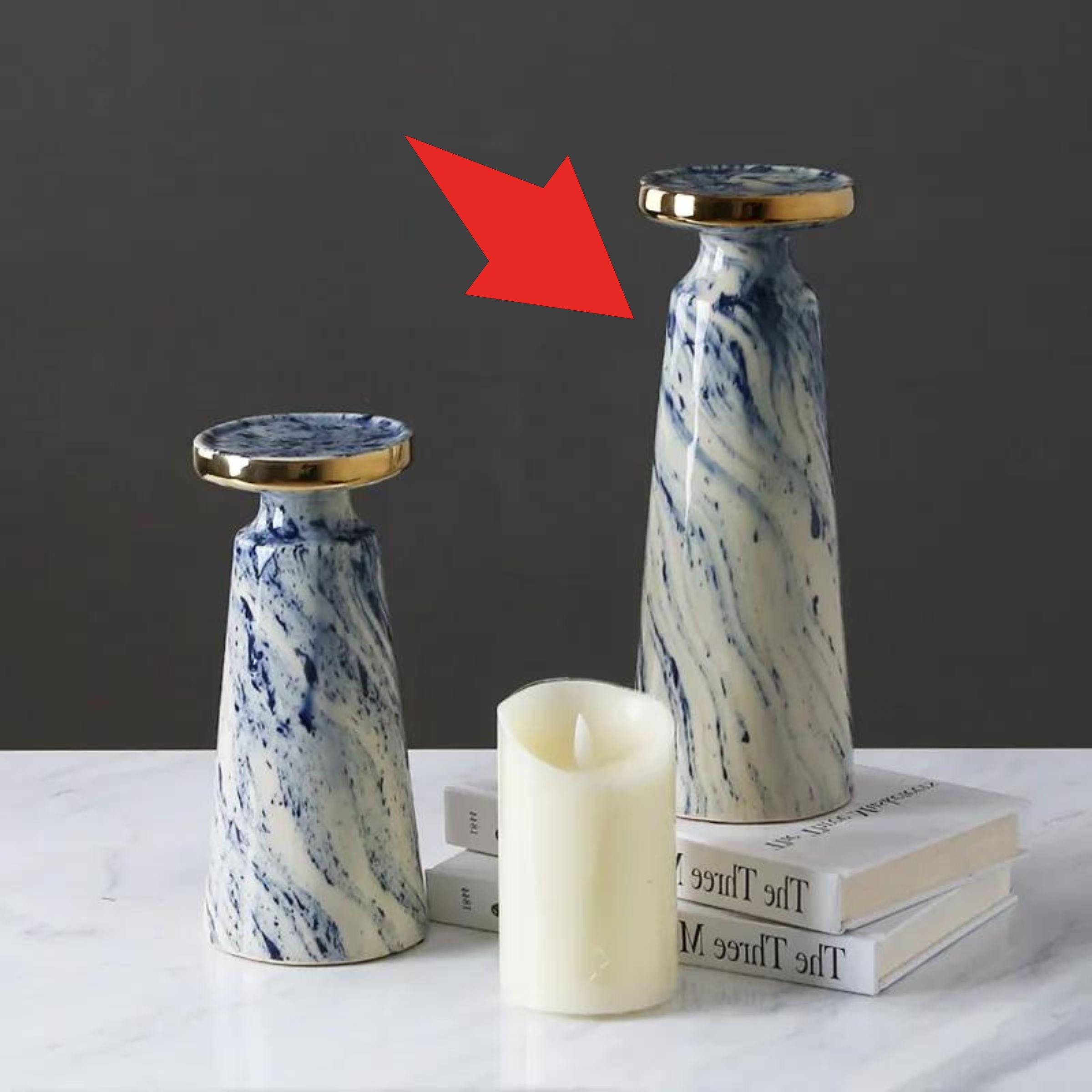 Blue Quicksand Candle Holder Fa-D1982A