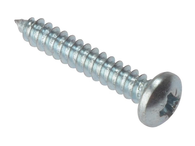 Forgefix Self-Tapping Screw Pozi Pan Head ZP 1/2in x 8 Box 200 FORSTP128Z