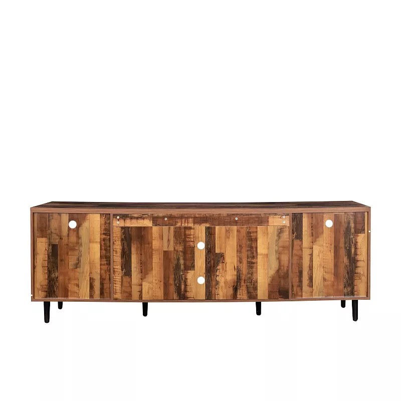 F.C Design TV Stand Modern Wood Media Entertainment Center Console Table  with 4 Doors and 4 Open Shelves