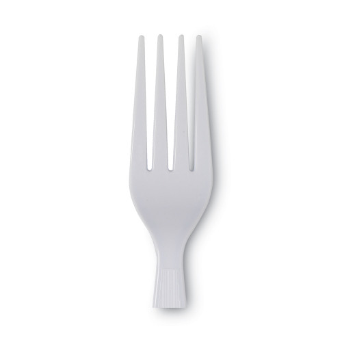 Dixie Plastic Cutlery， Heavyweight Forks， White， 1，000/Carton (FH207CT)