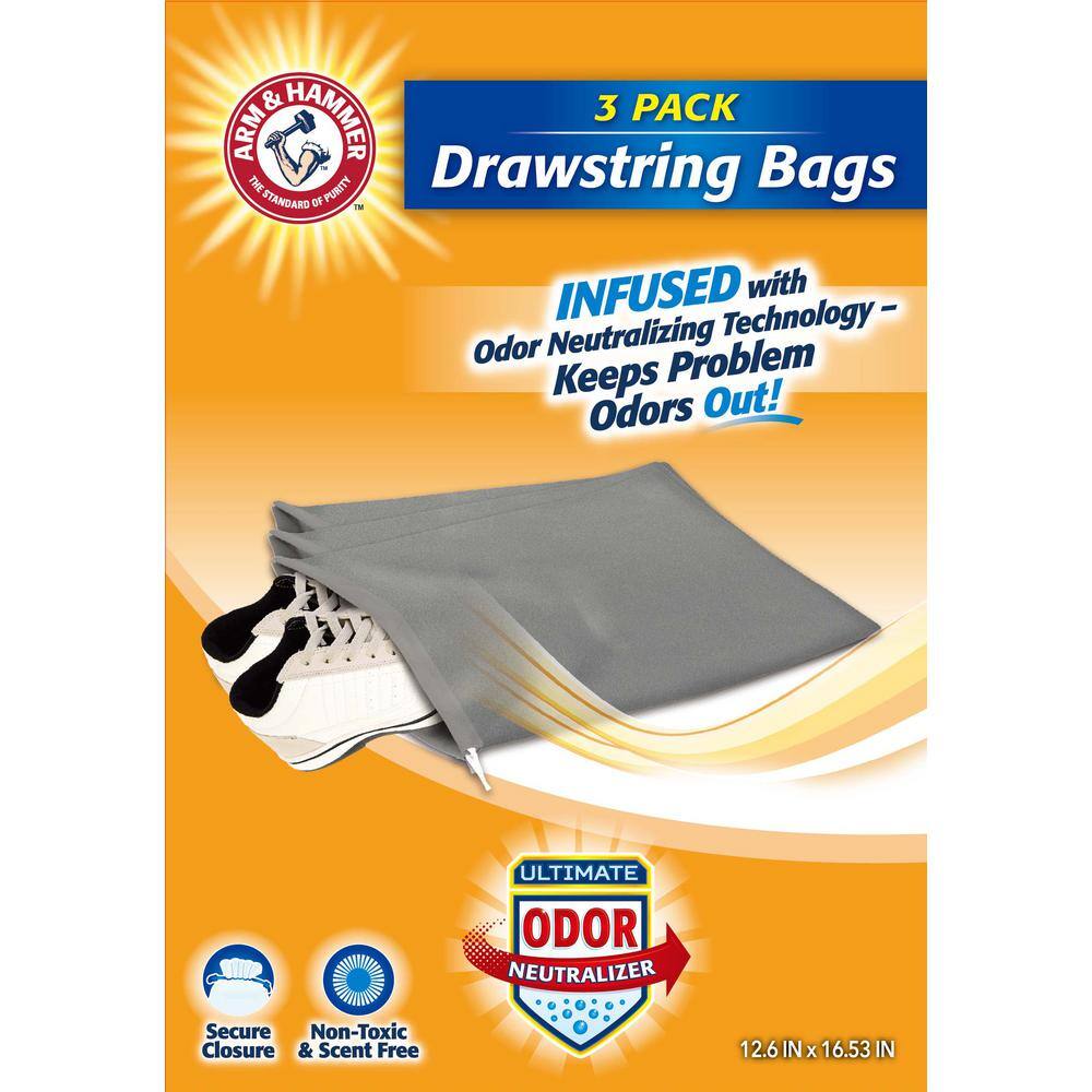 Arm and Hammer Gray Non Woven Set of Three Drawstring Storage 48111