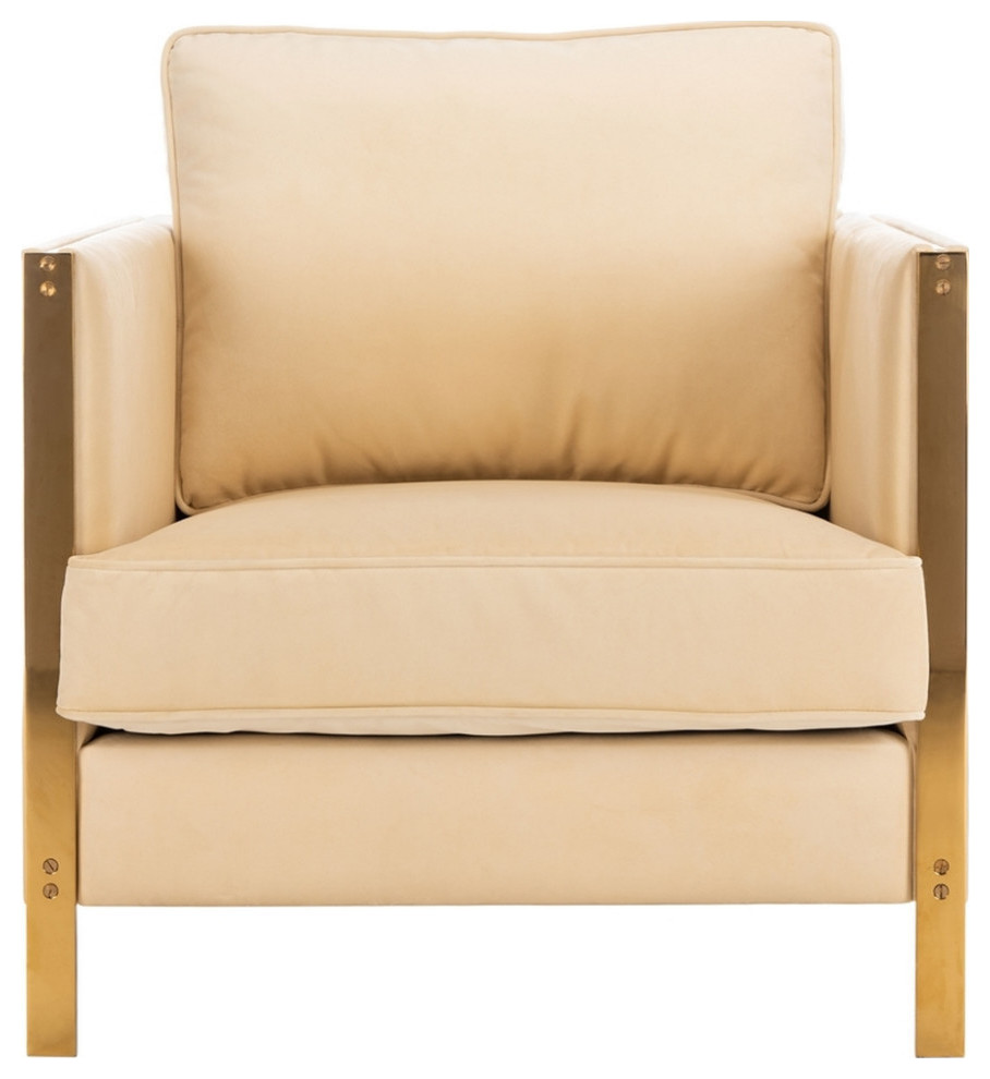 Bambi Club Chair  Cream/Gold   Contemporary   Armchairs And Accent Chairs   by Rustic Home Furniture Deco  Houzz