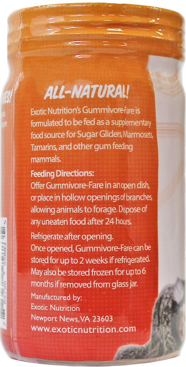 Exotic Nutrition Gummivore-Fare Mixed Fruit Sugar Glider Food， 8-oz jar