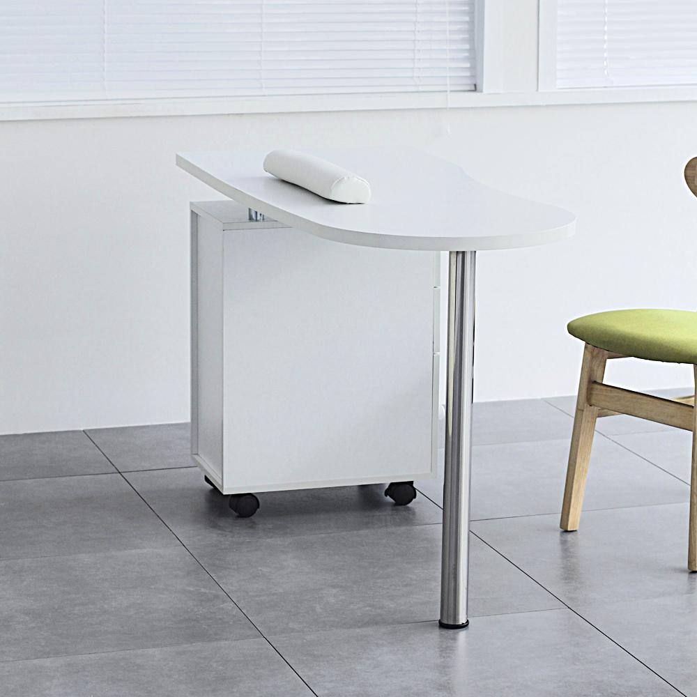 Winado 47 in. Manicure Nail Table Computer Desk with Drawer White 951627120179