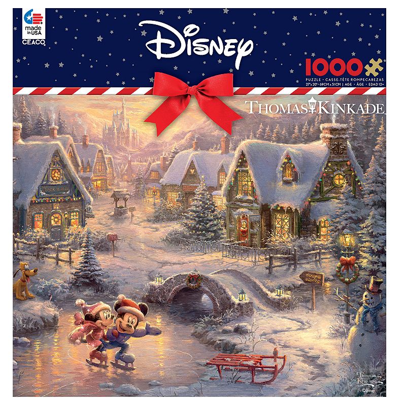 Disney's Mickey Mouse and Minnie Mouse 1000-piece Christmas Puzzle and Poster Set by Ceaco