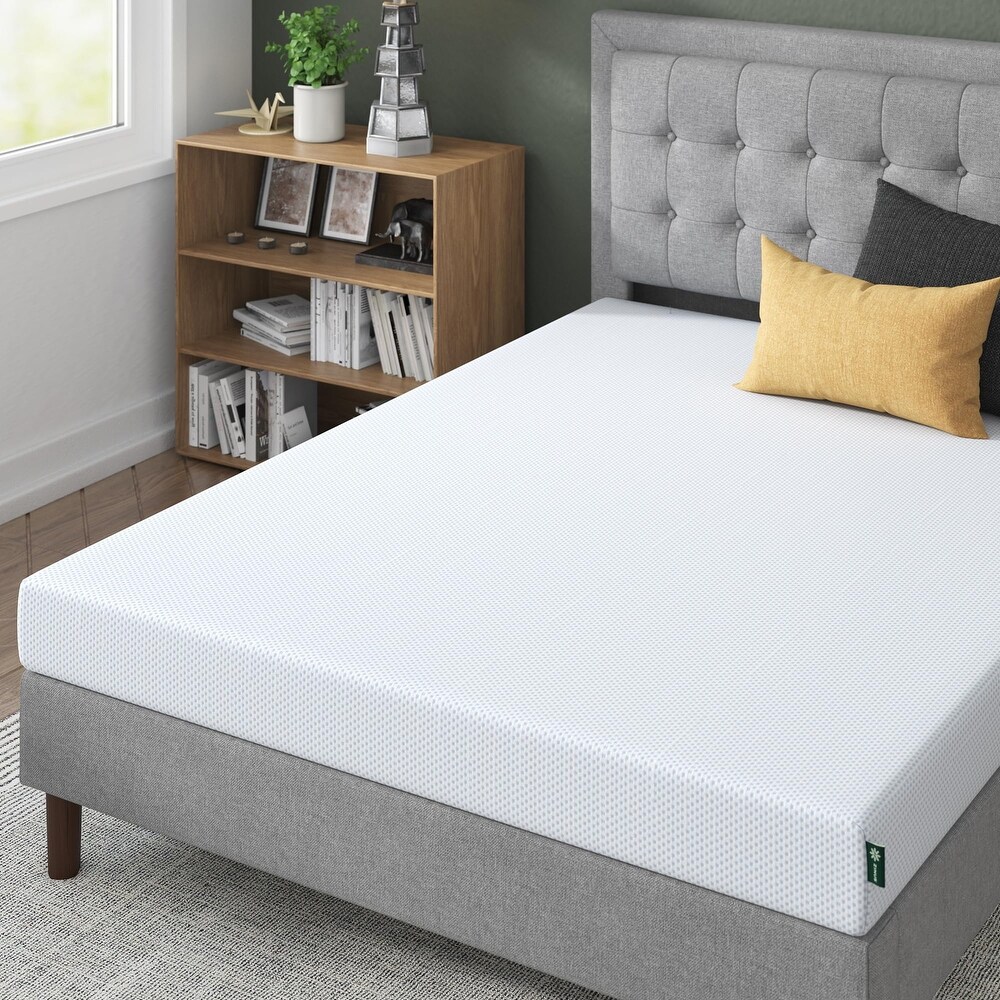 6 Inch Green Tea Cooling Gel Memory Foam Mattress  Fiberglass Free  Cooling Gel Foam  Pressure Relieving  Bed in a Box  Full