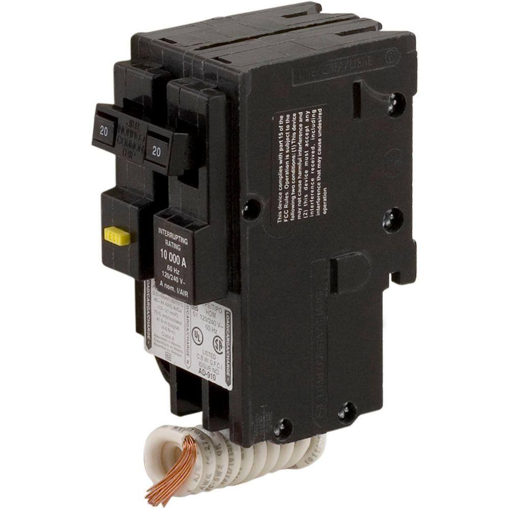 Square D Homeline 20 Amp 2-Pole GFCI Circuit Breaker HOM220GFIC