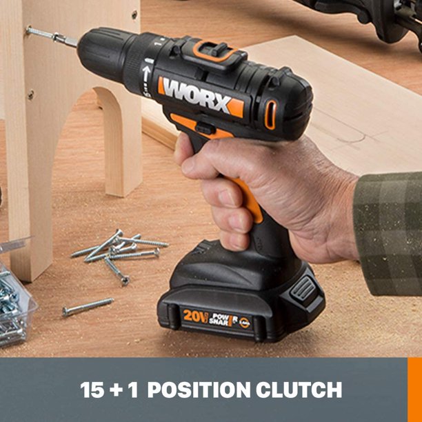 Worx WX101L 20V Power Share Cordless Drill and Driver with Battery and Charger