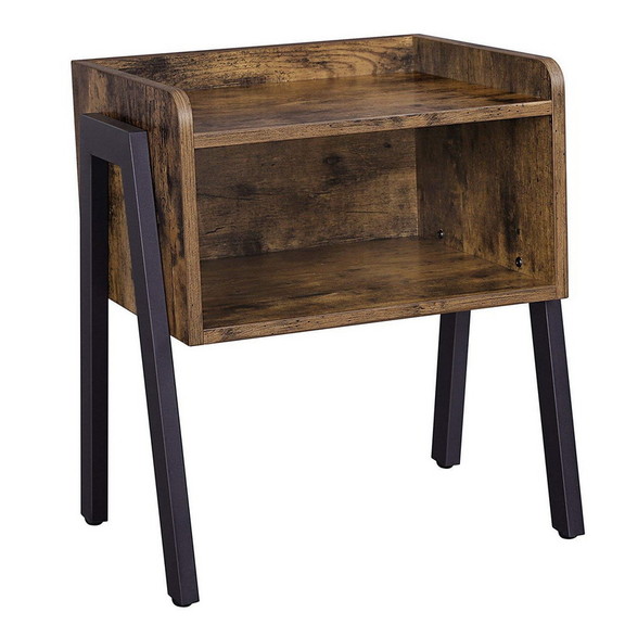 Benzara BM193918 Wooden Stackable End Table with I...