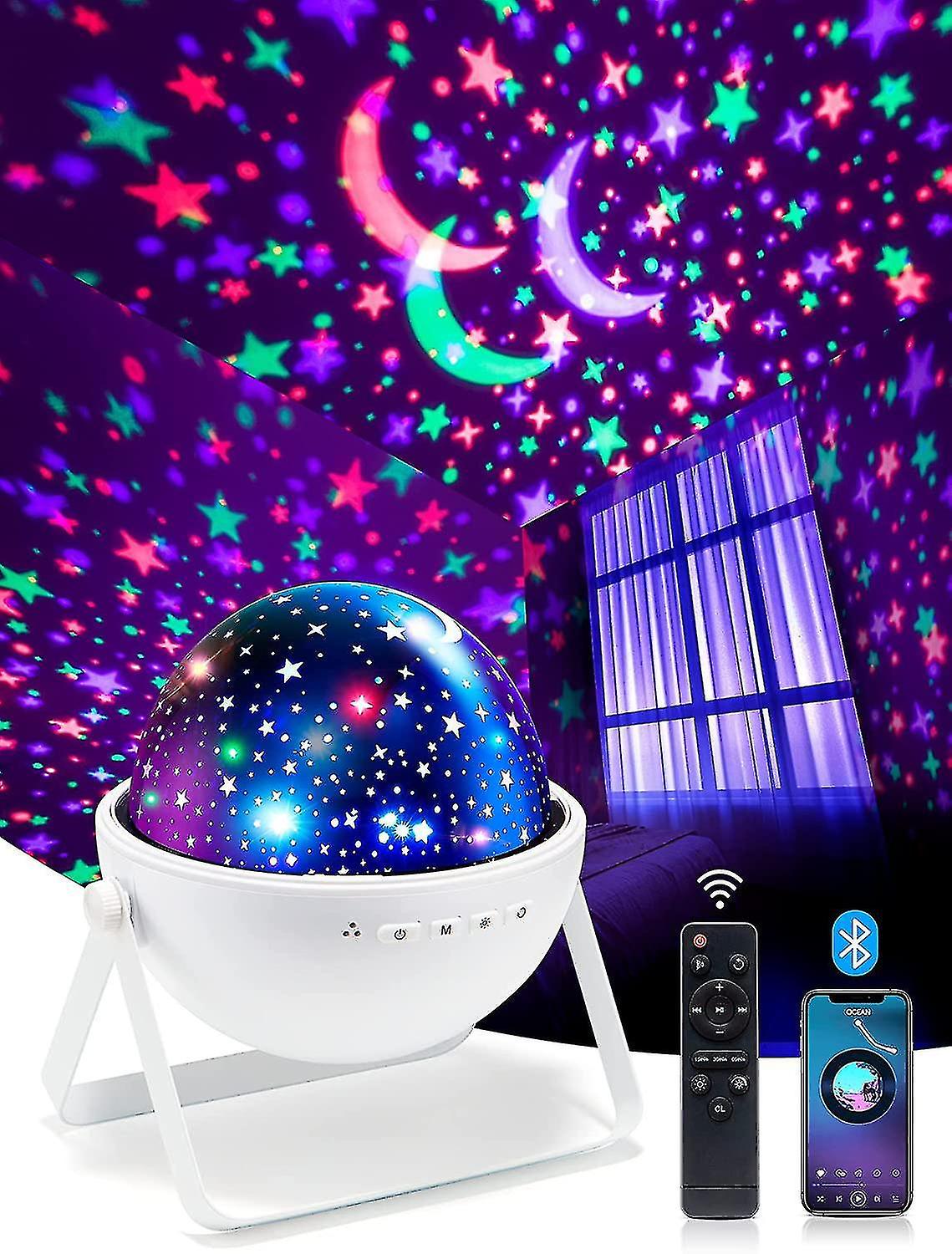 Liangnv Night Light For Kids， Bluetooth+music Night Light Projector For Bedroom，48 Colors+360+timer