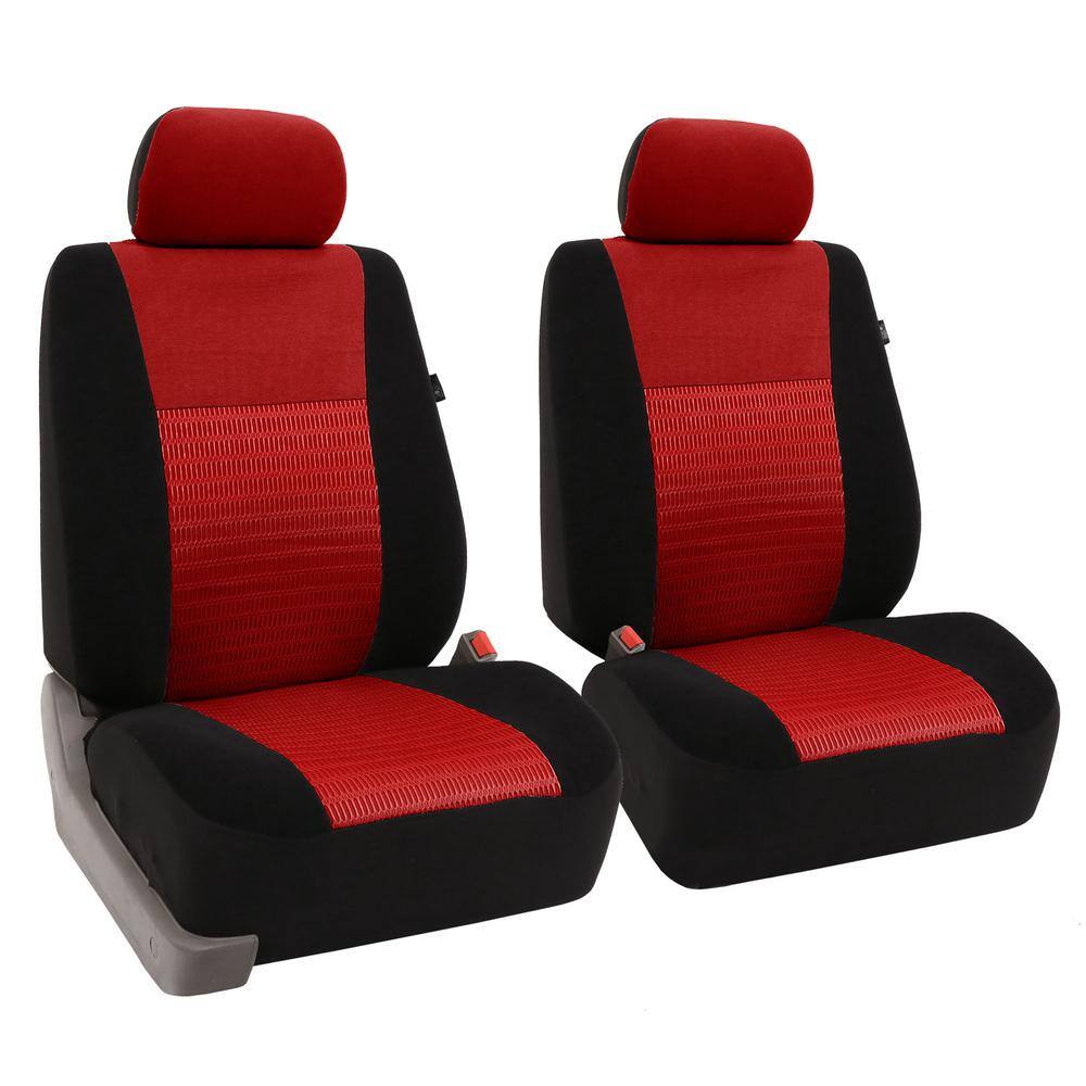 FH Group Fabric 47 in. x 23 in x 1 in. Deluxe 3D Air Mesh Front Seat Covers DMFB060RED102