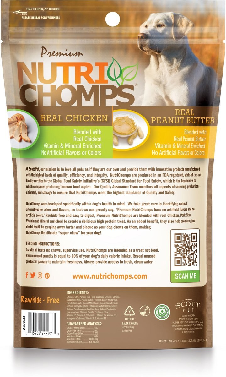 Nutri Chomps Mini Peanut Butter Flavor Twist Dog Treats