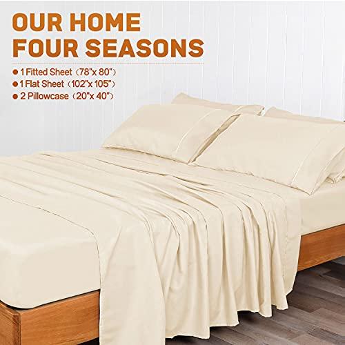 6 PC Hotel Premium Extra Soft 1800-Thread Deep Pockets, Hypoallergenic, Wrinkle & Fade & Stain Resistant Cooling Bedding Sheets King Size