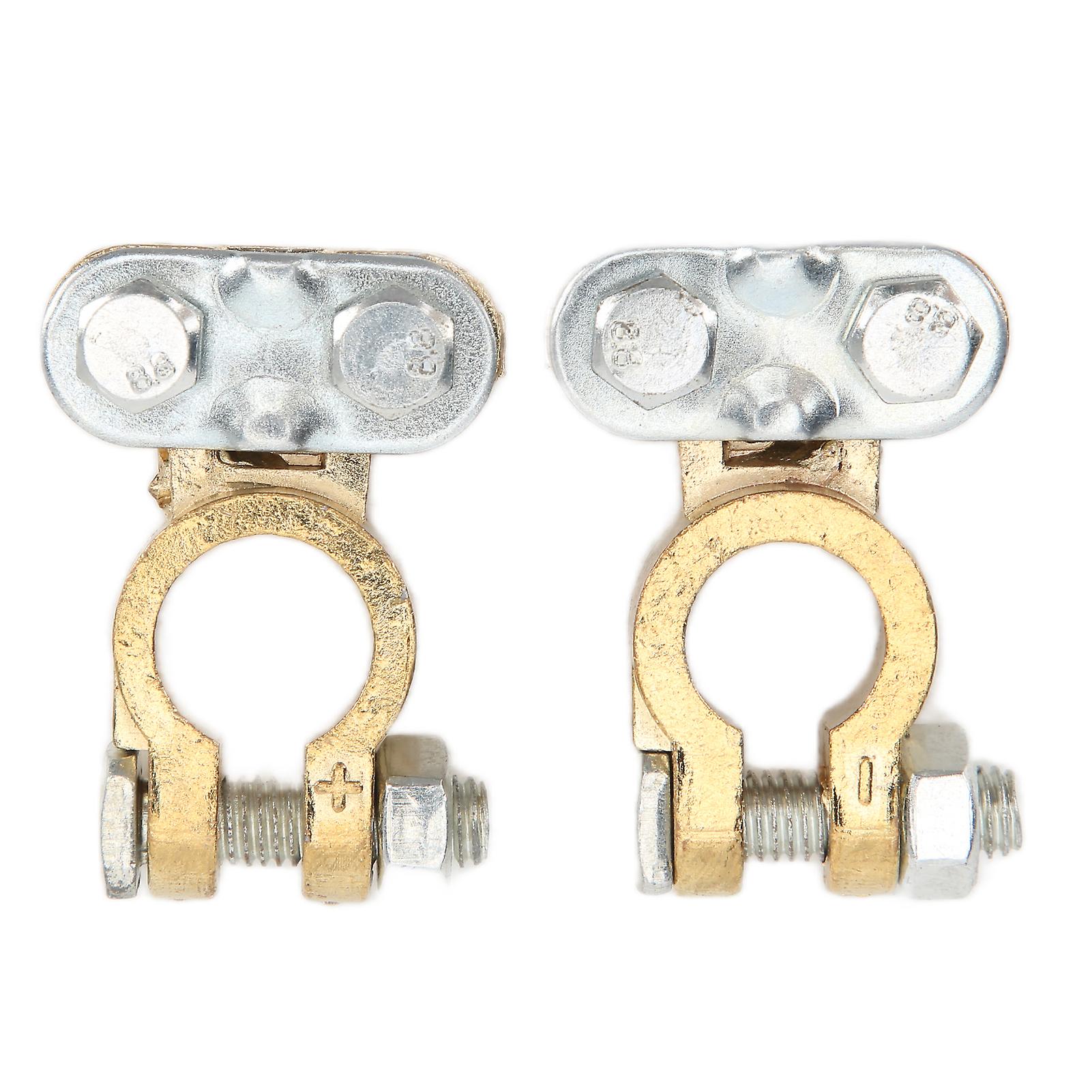 1 Pair Of Car Battery Terminals Corrosion Resistance Metal Battery Terminal Clamp Connectors For Cars