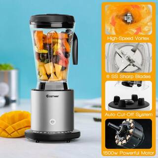 Costway 64 oz. Sliver 10-Speed Countertop Blender EP24952US