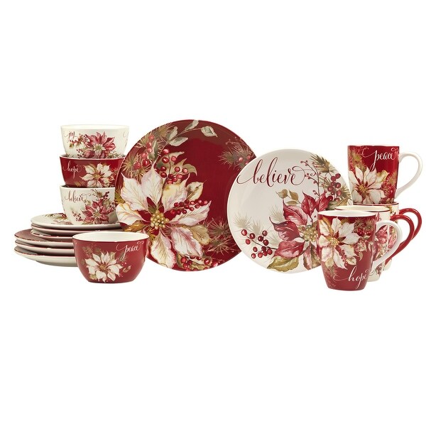 Certified International Winters Joy 16 Piece Dinnerware Set，Service for 4