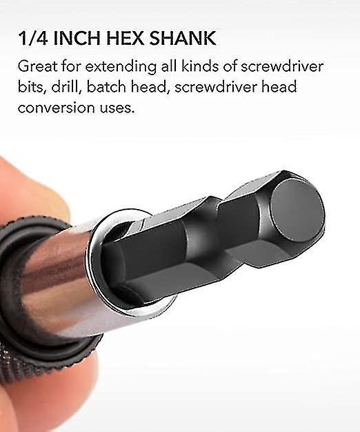 2 Pcs 1/4 Inch Hex Shank Quick Release Bar Socket Screwdriver Bit Holder， Magnetic Extension Chuck A