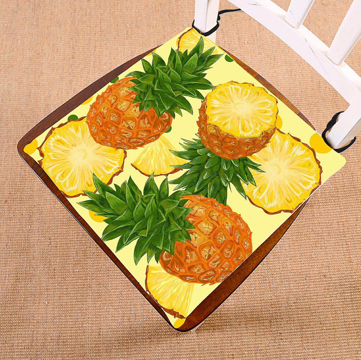 Summer Tropical Beach Chair Pad， Pineapples Seat Cushion Chair Cushion Floor Cushion 40x40 Cm