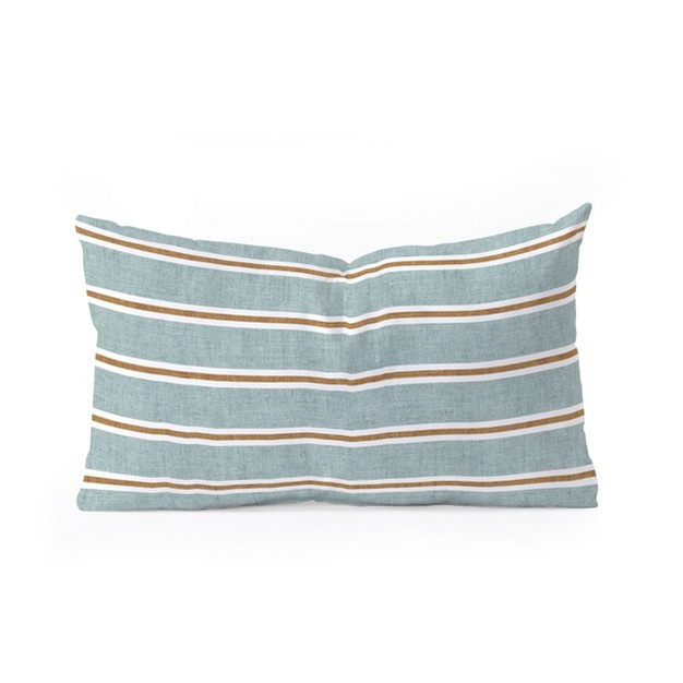 Little Arrow Design Co Cadence Stripes Dusty Blue Oblong Throw Pillow Society6