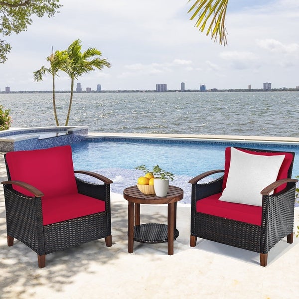 3 Piece Patio Rattan Furniture Set - Modern Furniture - Overstock - 37511920