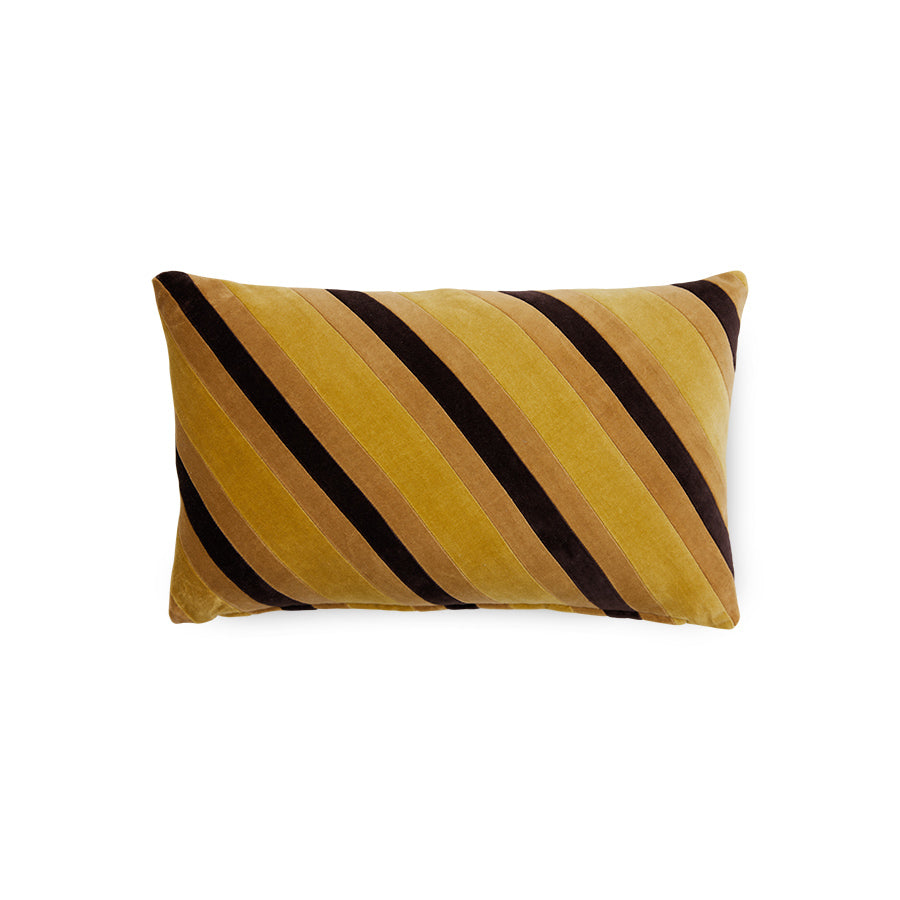 Striped velvet pillow Honey