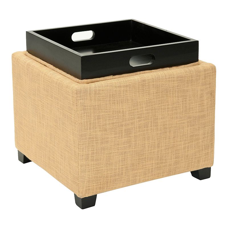 Safavieh Bennett Square Single Tray Storage Ottoman