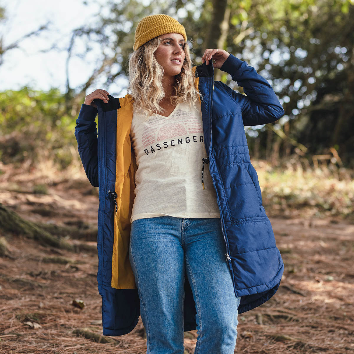 Flora Long Recycled Insulated Jacket - Rich Navy