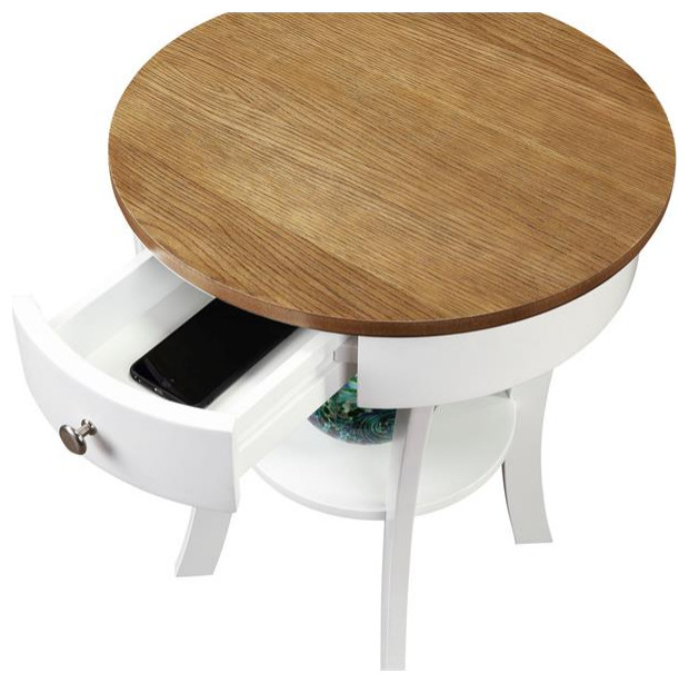 Convenience Concepts Classic Accents Schaffer End Table in White Wood Finish   Transitional   Side Tables And End Tables   by Homesquare  Houzz