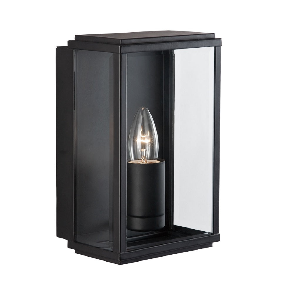 Searchlight 8204BK Black Outdoor Vintage Rectangular Lantern Flush Wall Light