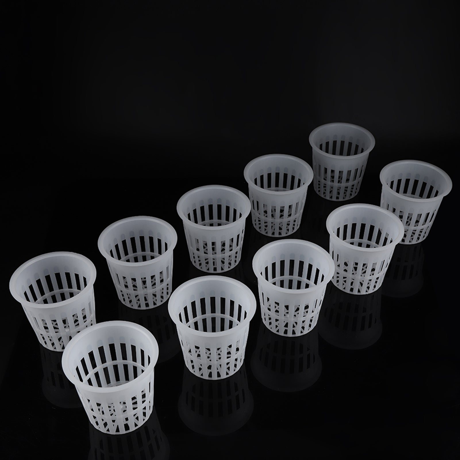 10 Pcs Hydroponic Basket， Hydroponic Pots， Plastic Black/White Plant Growing Flower Growing For Balcony For Garden