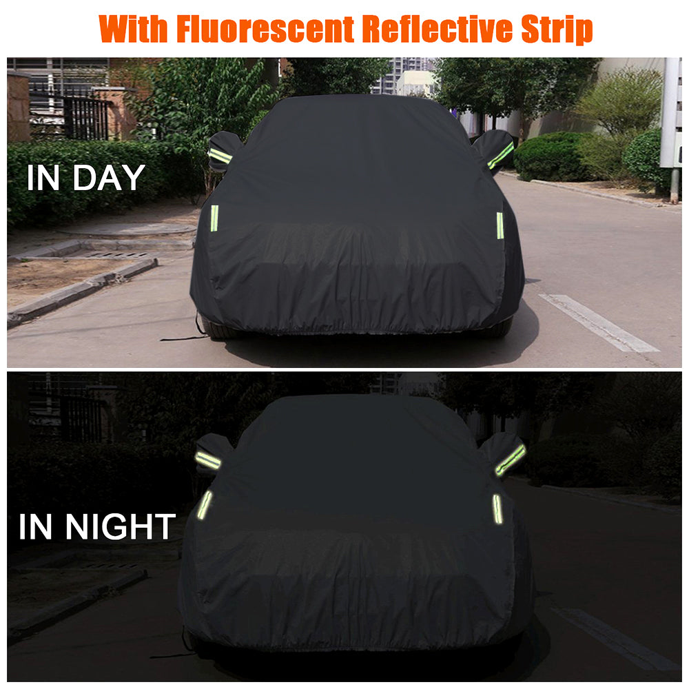 ametoys Car Cover Full Covers with Reflective Strip Sunscreen Protection DustproofandWaterproof Cover Scratch-Resistant for 4X4SUV Business Car