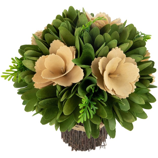 Tan Poppy Wooden Flowers Standing Bouquet Bundle