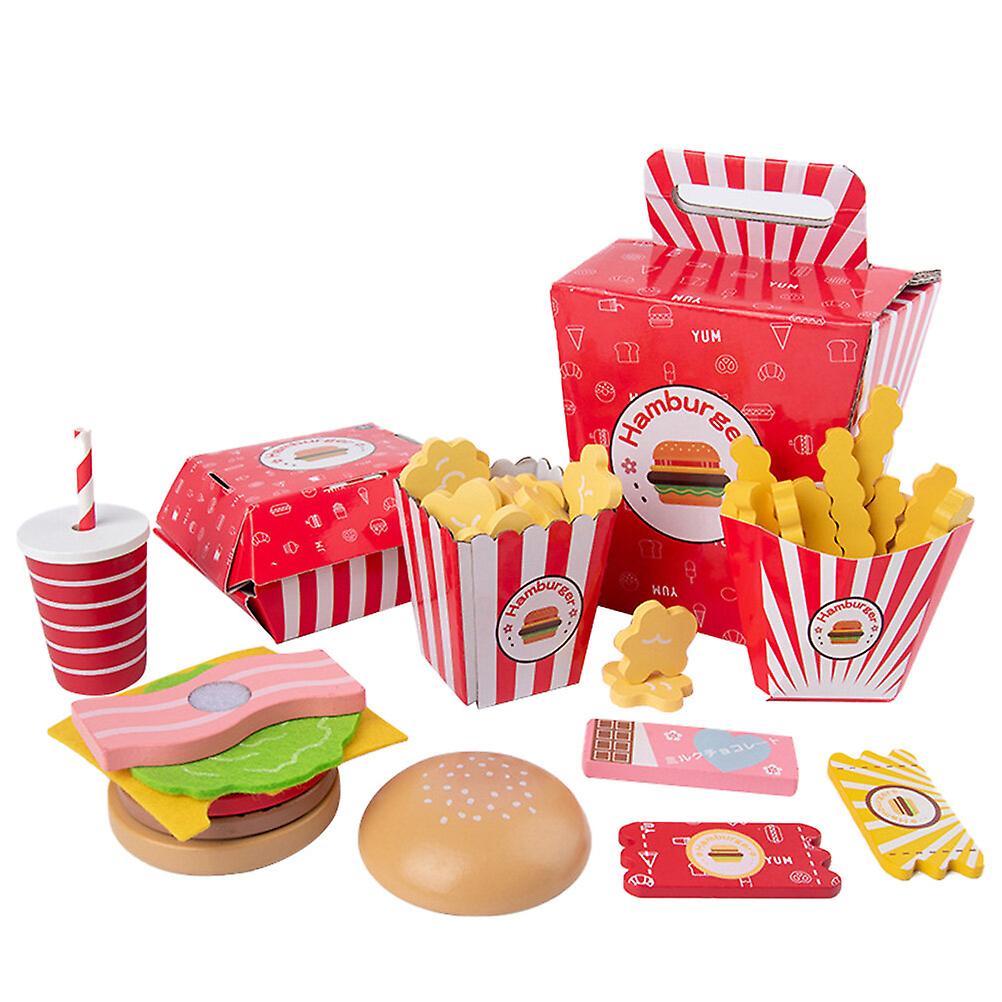 1 Set Simulated Fast Food Model Realistic Chip Burger Toy Set Play House Props