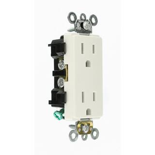 Leviton Decora Plus 15 Amp Industrial Grade Duplex Outlet White R82-16252-0WS