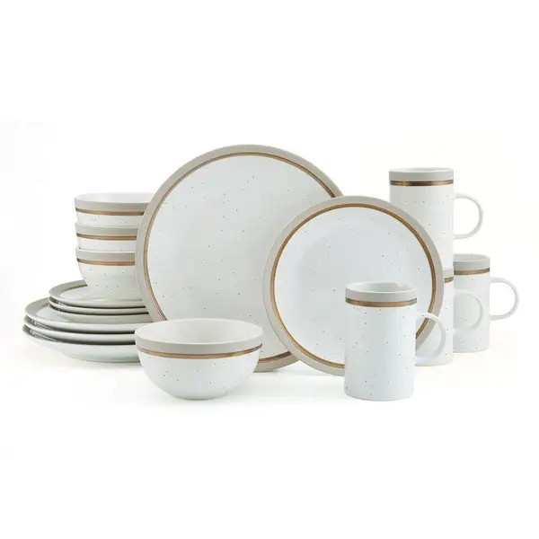 Pfaltzgraff 16-Piece Ezra Taupe Dinnerware Set