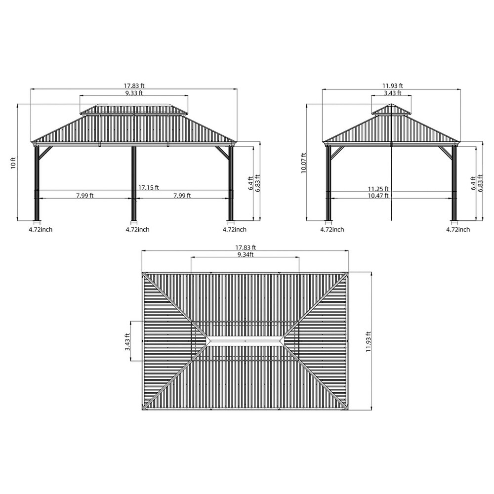 12'x18' Outdoor Gazebo with Metal Double Roof   Bug Netting  Wooden Coated Aluminum Frame Canopy for Patio Yellow Brown