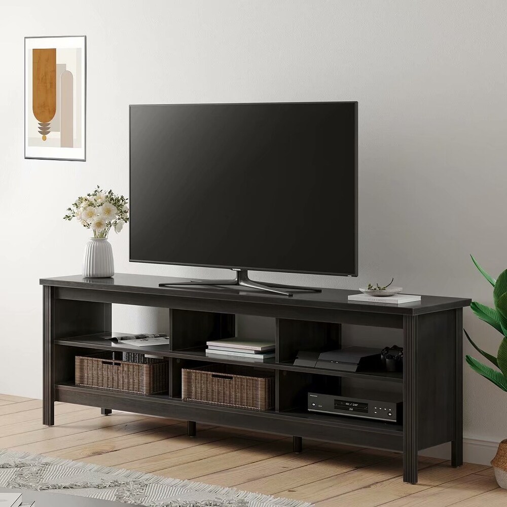 Farmhouse TV Stand with Open Shelving