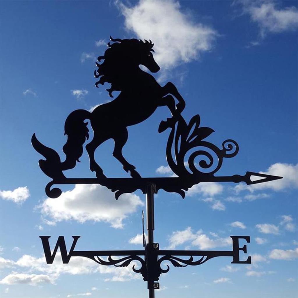 Weather Vane Wind Direction Indicator Home Outdoor Garden Ornaments Horse