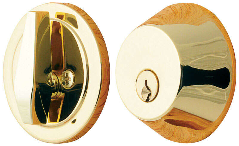 Ace Polished Brass Solid Brass Single Cylinder Deadbolt