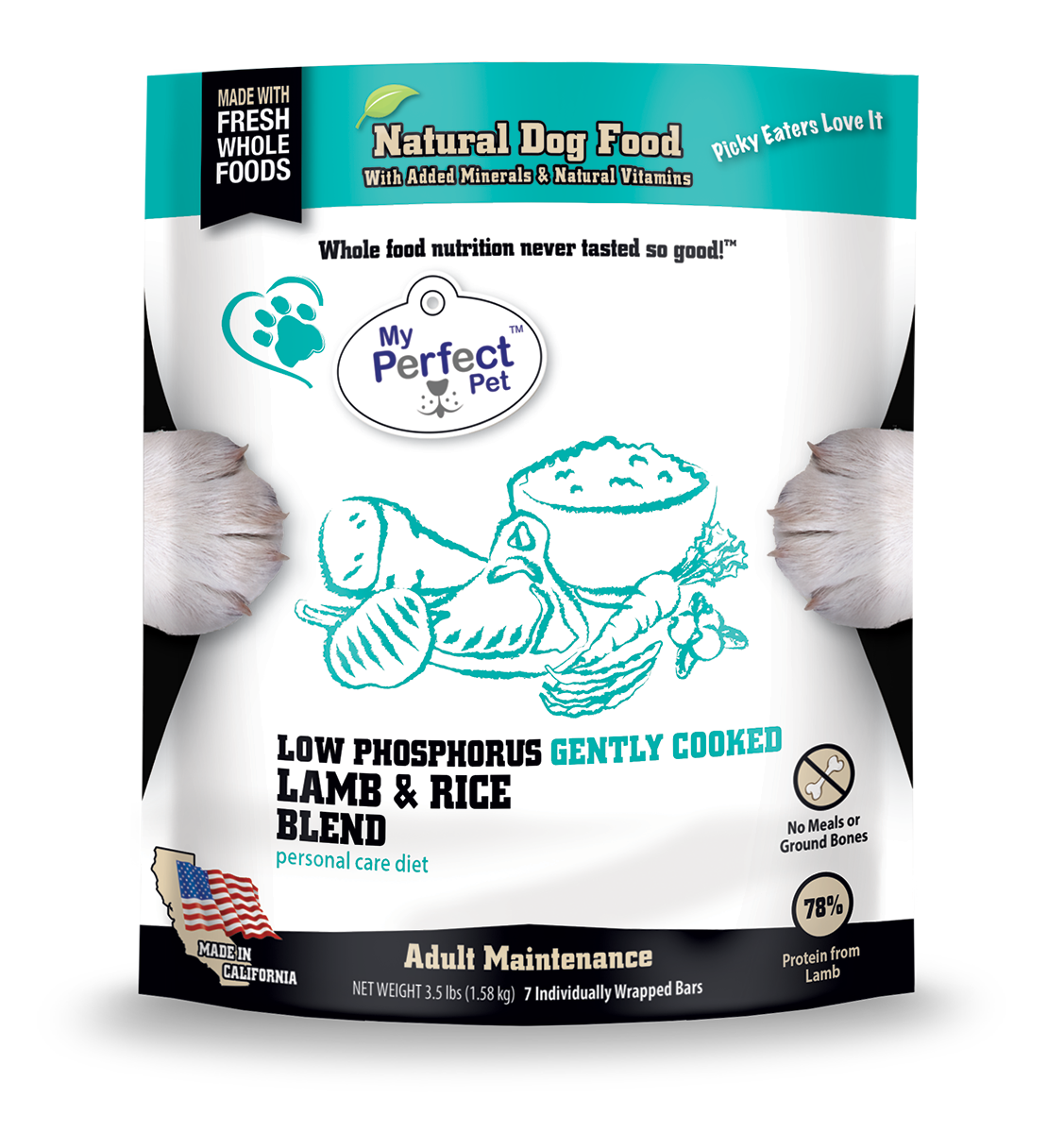 My Perfect Pet Low Phosphorus Lamb Blend Gently Cooked Frozen Dog Food;