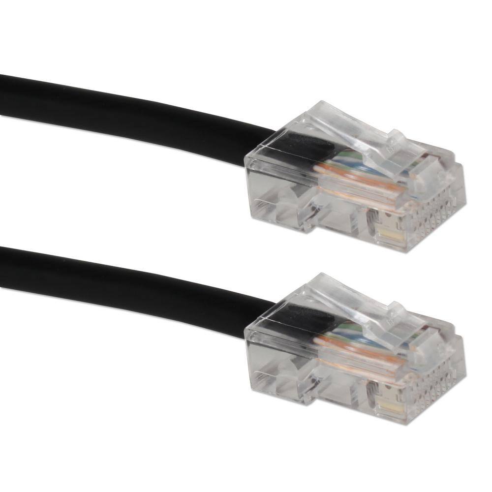 QVS 150 ft. Cat 6 Gigabit Solid Black 23AWG Patch Cord with POE Support CC715N-150BK