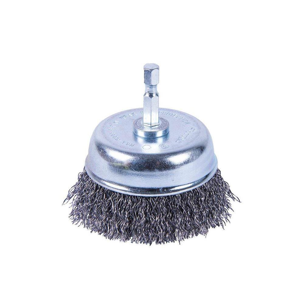 Forney 3 in. x 14 in. Shank Coarse Crimped Cup Brush 72798