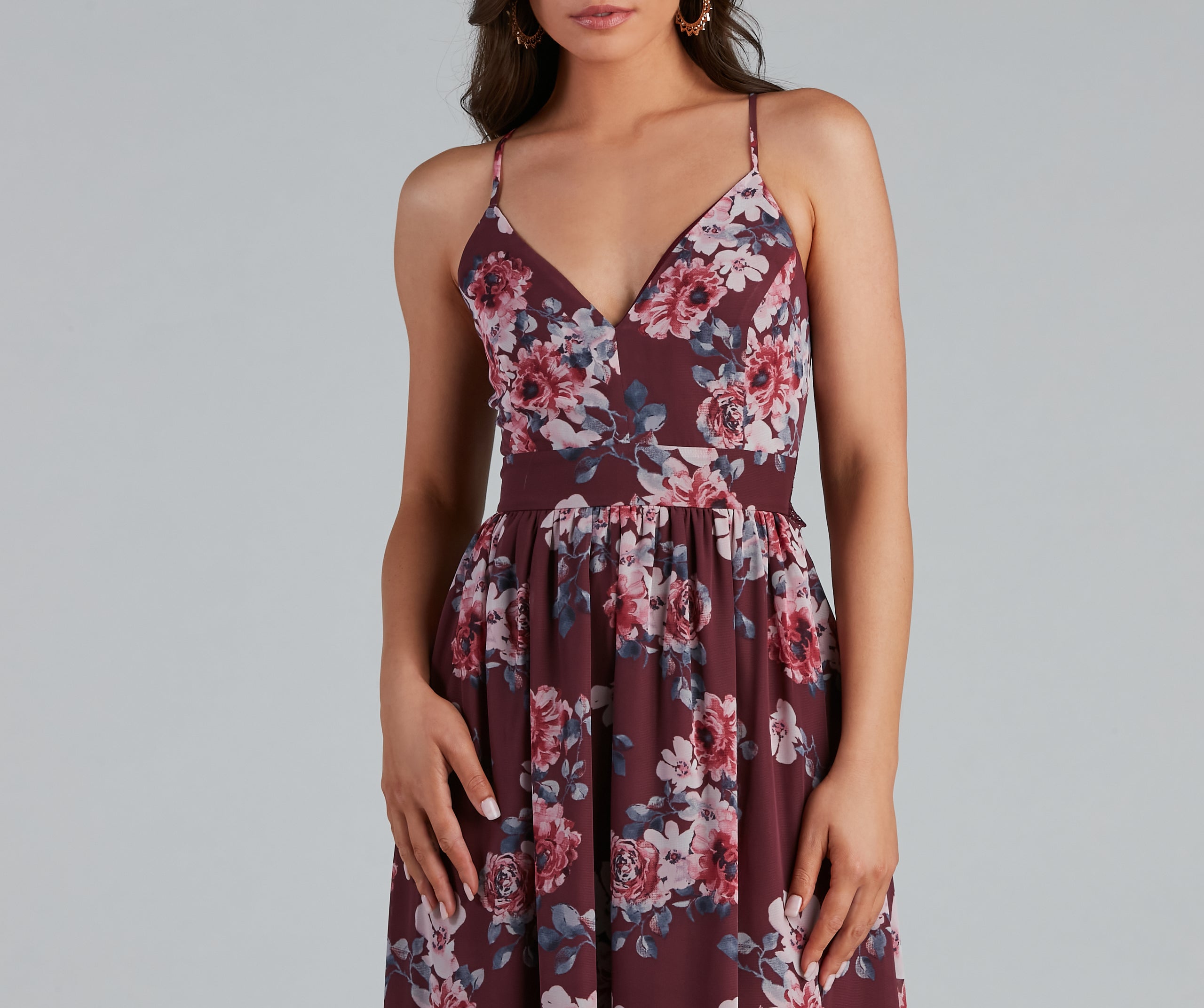 Floral Fantasy Open Back Maxi Dress