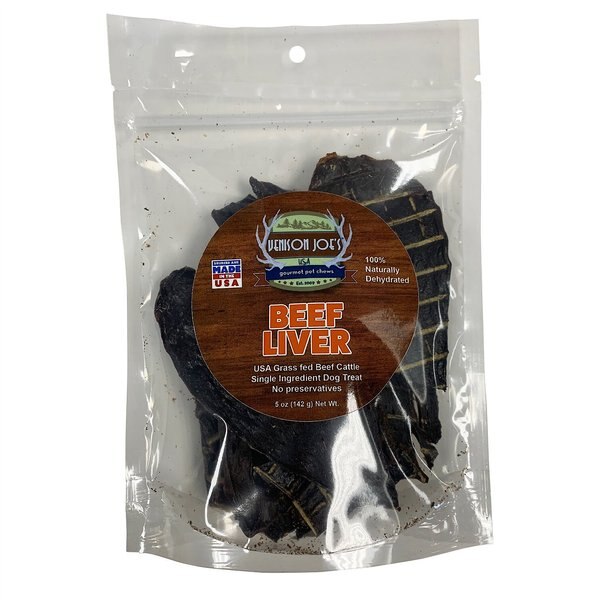 Venison Joe's Single Ingredient Beef Liver Dehydrated Dog Treat， 5-oz bag