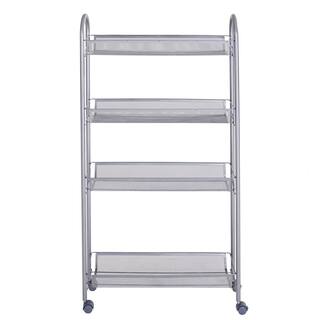 Karl home Storage Steel Removable 4-Wheeled Cart in Silver 302589548066